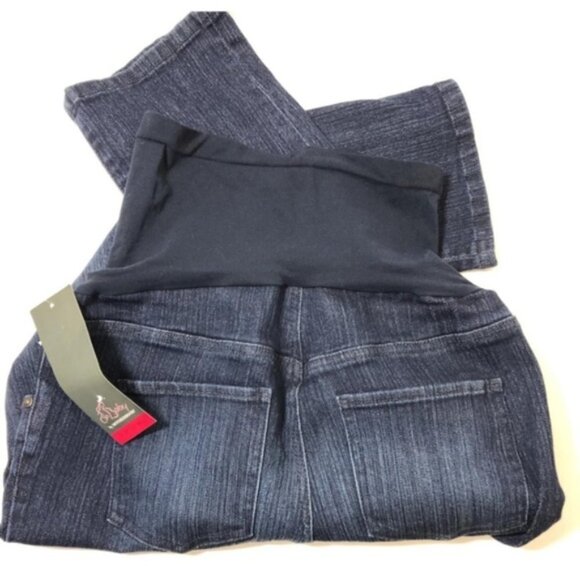 Oh Baby by Motherhood Maternity Womens Dark Wash Pockets Jean Capris Sz S New - Picture 3 of 9